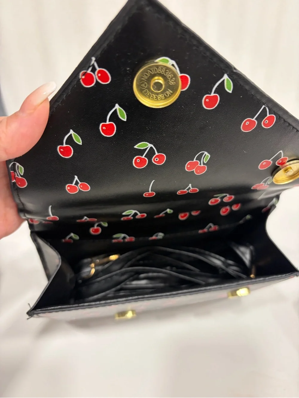 2 fashion, Bags Girls Cherry Print Top-Handle Bag - Black or White NWOT